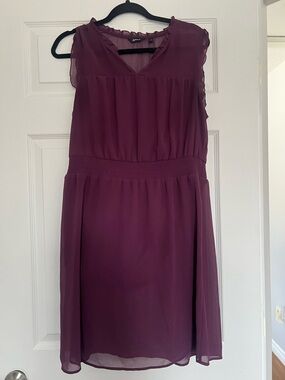 Reitmans Plum Sleeveless Smocked-Waist Dress size L